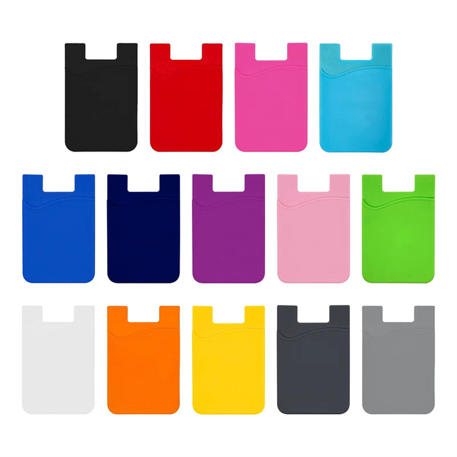 Customized Logo Card Phone Holder Wallet Phone Silicone Card Wallet