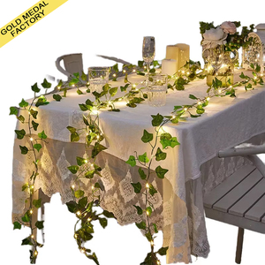 Hojas de hiedra artificiales, plantas, cadena de luces de vid, paisaje colgante, Patio, césped, balcón, terraza, adorno de jardín, Luz - Product Image 1