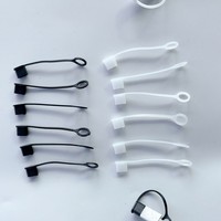 Bouchon anti-poussière YDS Silicone Anti-poussière Port Cover Type C Protecteurs de port de charge Plug avec cordon et corde, peut être accroché ou attaché