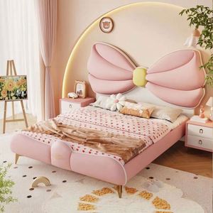 Royal Themed Wood Children's Daybed Cotton Upholstered Headboard Comfortable <b>Space</b> <b>Saving</b> Design Small Bedroom Girls Gift Modern - Product Image 1