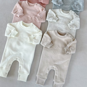 Combinaison pour bébé, bébé, enfant en bas âge, à manches longues, à boutons-pression, unisexe, nouveau-né, vêtements pour enfants, OEM ODM, motif uni, hiver - Product Image 6