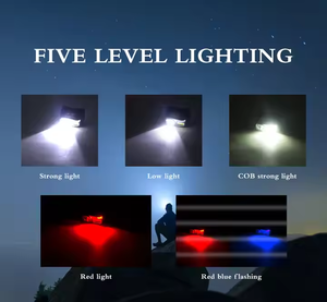 Lumière <span class=keywords><strong>rouge</strong></span> Bule Usb Rechargeable Linterna Frontal <span class=keywords><strong>Led</strong></span> Cob Capteur de mouvement Lampe <span class=keywords><strong>frontale</strong></span> de camping haute puissance Lampe <span class=keywords><strong>frontale</strong></span> Torche - Product Image 6