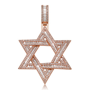 Kalung Liontin Bintang Daud Zirkon Mewah dan Indah, Perhiasan Fashion Pria Wanita, Tren Pesta <span class=keywords><strong>Rock</strong></span>, Hadiah Perhiasan - Product Image 6