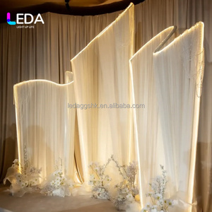 LEDA Factory Direct Wedding Supplies White Metal <b>Backdrop</b> <b>Stand</b> Stage Decoration Curtain <b>Stand</b> for Events Decor - Product Image 1