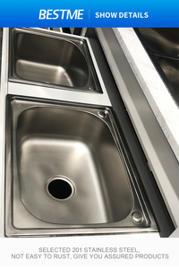 <span class=keywords><strong>Lavello</strong></span> da Cucina a Vasca Singola per Lavaggio Verdure in Acciaio Inox SS 201/304 con Superficie Sabbiata Pressata - Product Image 4