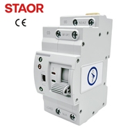 Mini-interrupteur de transfert automatique (ATS) pour système d'onduleur solaire 2P 63A 35mm Rail DIN Monophasé Double Alimentation Transfert Rapide