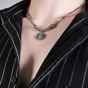 Collana con Pendente Mano di <span class=keywords><strong>Fatima</strong></span> in Acciaio Inossidabile, Stile Hip Hop, Personalizzabile con Logo, Collana alla Moda - Product Image 4