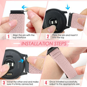 Bracelet de montre 20 mm pour <span class=keywords><strong>Garmin</strong></span> Forerunner 55/158/165/245/645/<span class=keywords><strong>Garmin</strong></span> Vivoactive 6/5/3/<span class=keywords><strong>Garmin</strong></span> <span class=keywords><strong>Venu</strong></span>/<span class=keywords><strong>Venu</strong></span> 2 Plus/<span class=keywords><strong>Venu</strong></span> <span class=keywords><strong>Sq</strong></span> 2 <span class=keywords><strong>Music</strong></span> - Product Image 4