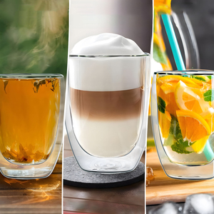 Vaso de Vidrio Borosilicato de Doble Pared Transparente de 350 ml, Aislado, Resistente al Calor, Apto para Lavavajillas, para Café, Vino y Bebidas - Product Image 5
