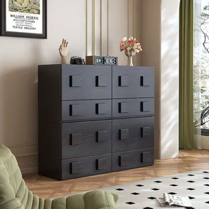 Gabinete de almacenamiento Retro <span class=keywords><strong>Carman</strong></span>, construcción de madera maciza, puerta abatible hidráulica, manijas Vintage, multiusos para dormitorio, sala de estar - Product Image 2