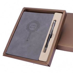Customized Printing Business Luxury Faux Leather Notebook Gift Set A5 <b>Journal</b> Box Gift Sets Diary Notebook With Pen - Product Image 4