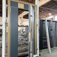 Pintu Masuk Tunggal Aluminium Cor Mewah Ringan dengan Motif Awan Vertikal dan Garis Aluminium, Gerbang Keamanan Kustom, pintu ganda aluminium