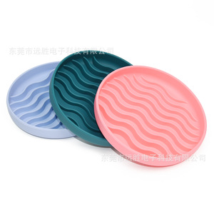 Tazón de Silicona para Mascotas, Redondo, Ondulado, de Alimentación Lenta, para Perros y Gatos, 200x200x28mm, Grado Alimenticio - Product Image 1