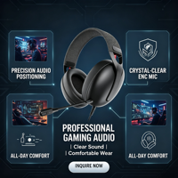 Casque filaire supra-auriculaire LDON F03 avec suppression du bruit ENC, son Hi-Fi, construction métallique, design léger et confortable pour le gaming