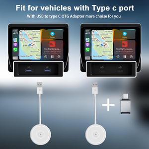 Kolorful trắng không dây Carplay <span class=keywords><strong>Adapter</strong></span> cho iPhone với 5GHz <span class=keywords><strong>Wifi</strong></span> và cho hỗ trợ chuyển đổi có dây để không dây cho xe ô tô - Product Image 4