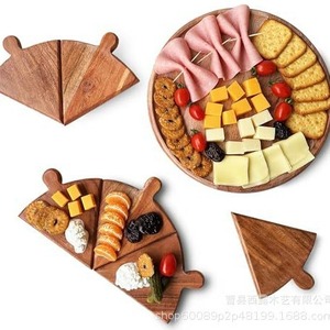 Bandeja de madera para dividir pizzas, divisor de pizzas creativo con asa, bandeja de madera portátil para pizzas para restaurantes al aire libre - Product Image 1