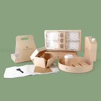 Boîte à lunch jetable en papier kraft avec logo personnalisé, pour la restauration rapide à emporter, 3 compartiments pour les ailes de poulet frites et les frites