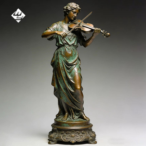 Escultura de Bronce de Tamaño Real de la Diosa Musa con Violín, Decoración Clásica para Iglesia, Arte Religioso, Estatua de Cobre Personalizada - Product Image 1