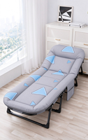 Lit pliant en fer inclinable, lit de sieste portable pour le bureau, lit simple pour la maison, style moderne minimaliste, lit de camping, mobilier d'extérieur
