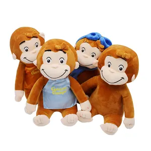 Excellent quality Curious Geoge smile face plush soft Monkey animal custom Christmas toy plush toy