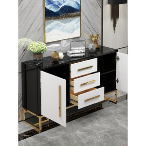 KENEDY <strong>Cheap</strong> <strong>Sideboards</strong> Buffet Black Stone Top Kitchen Cabinet <strong>Sideboard</strong> Stainless Steel Base <strong>Sideboard</strong> - Product Image 6