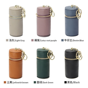 Xách Tay <span class=keywords><strong>Mini</strong></span> Da Bò Đồng Xu Chủ Keychain Nhỏ Xô Hình Dạng Son Môi Pouch Với Móc Chìa Khóa Đơn Giản Thời Trang Lớp Trên - Product Image 2