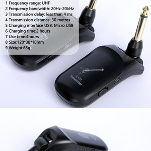C01 Pickup Audio Effects <b>Transmitter</b> Receiver USB Rechargeable Metal & Plastic Guitar Cable <b>Wireless</b> System - Product Image 5