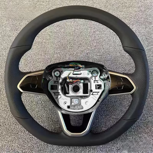 Rueda de dirección de fibra de carbono personalizada para <span class=keywords><strong>Volkswagen</strong></span> GOIF 8 Gti GTS Tiguan L, conjunto de volante de cuero multifuncional - Product Image 3