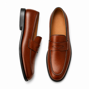 Mocasines de Cuero Estilo Americano para Hombre al por Mayor, Calzado Casual de Negocios Minimalista sin Cordones con Ajuste Cómodo - Product Image 4
