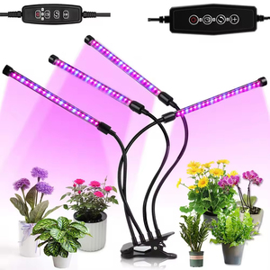 Lámpara LED de Espectro Completo para Cultivo de Plantas con Control Remoto de Cuatro Cabezas, Luz Roja Lejana para Floración y Crecimiento, Clasificación IP44, Construcción de Aleación de Aluminio - Product Image 2