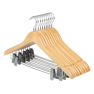 Lavinia Cintres <span class=keywords><strong>en</strong></span> bois avec logo personnalisé à bas prix Cintres avec clips Cintres pour pantalons <span class=keywords><strong>en</strong></span> bois - Product Image 4
