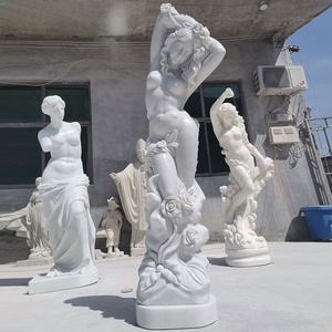 Tamaño natural paisaje natural piedra tallada hombre gordo estatua de mármol tallada a mano decoración de jardín moderno Gran escultura de hombre gordo - Product Image 4
