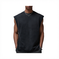 Débardeur Homme Newman en Coton Tricoté Anti-Boulochage de Haute Qualité, Lavage Vintage, Sans Manches, Coupe Oversize Sportive – Vente en Gros