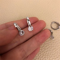 Pendientes de Aro Pequeños de Plata de Ley 925 de Diseño Surcoreano, con Cierre de Aguja, para Mujeres y Niñas, en Oferta