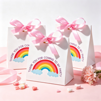 Sac cadeau de remerciement avec imprimé arc-en-ciel, sac de courses pour cadeaux de fête