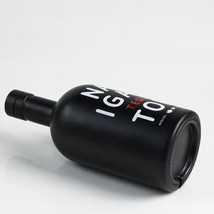 Botella de vidrio en aerosol con pintura negra para Vodka <span class=keywords><strong>Gin</strong></span> Rum Tequila Whisky Brandy Licor con estampado en caliente - Product Image 4