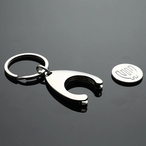 Custom Manufacturers Metal <strong>UK</strong> Trolly Insert Keychain Souvenir Coin Shopping Cart Token Coin Holder Keychains for Supermarket - Product Image 1