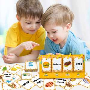 Fournitures pour l'école à domicile, cartes flash éducatives, activités d'apprentissage préscolaire, 92 cartes flash sur les aliments pour l'apprentissage précoce - Product Image 3