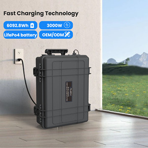 Station d'alimentation portable la plus vendue, super capacité 6092,8 Wh, 3000 W, station d'alimentation portable d'intérieur pour réfrigérateurs, téléviseurs - Product Image 1