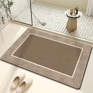 Tapis de bain Kiyono rectangulaire absorbant, antidérapant, séchage rapide, design minimaliste pour l'entrée de la salle de bain - Product Image 1
