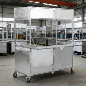 Carrito Plegable de Acero Inoxidable con 4 Ruedas, Resistente a la Corrosión, Ideal para Venta Ambulante de Helados, Hot Dogs, Café, Papas Fritas y Otros Snacks - Product Image 1