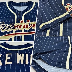 Custom Baseball Jersey Royal Blue Orange White Pinstripe Button <b>Down</b> Unisex Moisture Wicking Sublimated Design Your Name Team - Product Image 5