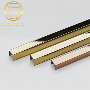 Bande <span class=keywords><strong>de</strong></span> garniture décorative <span class=keywords><strong>de</strong></span> <span class=keywords><strong>fond</strong></span> <span class=keywords><strong>de</strong></span> mur 304 en acier inoxydable en forme <span class=keywords><strong>de</strong></span> U décoration <span class=keywords><strong>de</strong></span> carreaux <span class=keywords><strong>de</strong></span> plafond moulures en or rose garniture d'angle - Product Image 2