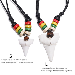 FY005 Hawaii Surfer <strong>Jewelry</strong> Handmade Imitation Shark <strong>Teeth</strong> Pendant New Zealand Maori Tribal Bone Choker Men's Fashion Necklaces - Product Image 4