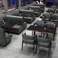 Ensemble de sièges en cuir modernes et de canapés pour restaurants, salons, salles de thé, taverne - Tables de restaurant de qualité incluses