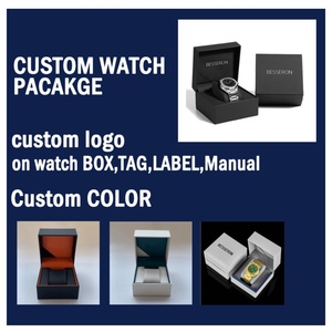 Boîte de rangement et de présentation de montre en cuir PU, légère, carrée, de luxe, fabriquée à la main par le fabricant, avec logo, pour voyage et cadeau - Product Image 2