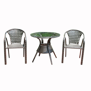 Các Nhà Sản Xuất Bán Buôn Đồ Nội Thất Sân Vườn Mây Bàn Và Ghế Kết Hợp Đồ Nội Thất - Product Image 5