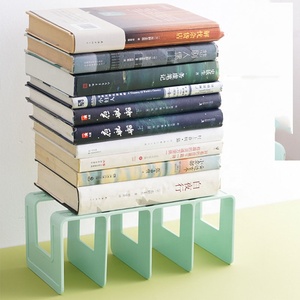 Decoración del hogar, organizador de exhibición de archivos de oficina, <span class=keywords><strong>4</strong></span> compartimentos, sujetalibros desmontables, soporte para libros - Product Image 4