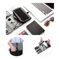 Sac de rangement pour câbles enroulable en gros avec poche intérieure et bande élastique pour accessoires numériques – Étui de transport uniquement