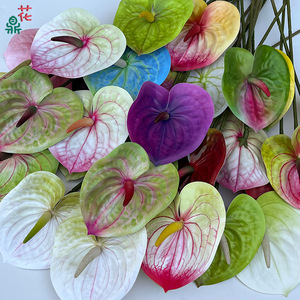 Artificial Anthuriums Mixed Color <b>Silk</b> <b>Flowers</b> Real Touch Wedding Decorations - Product Image 1